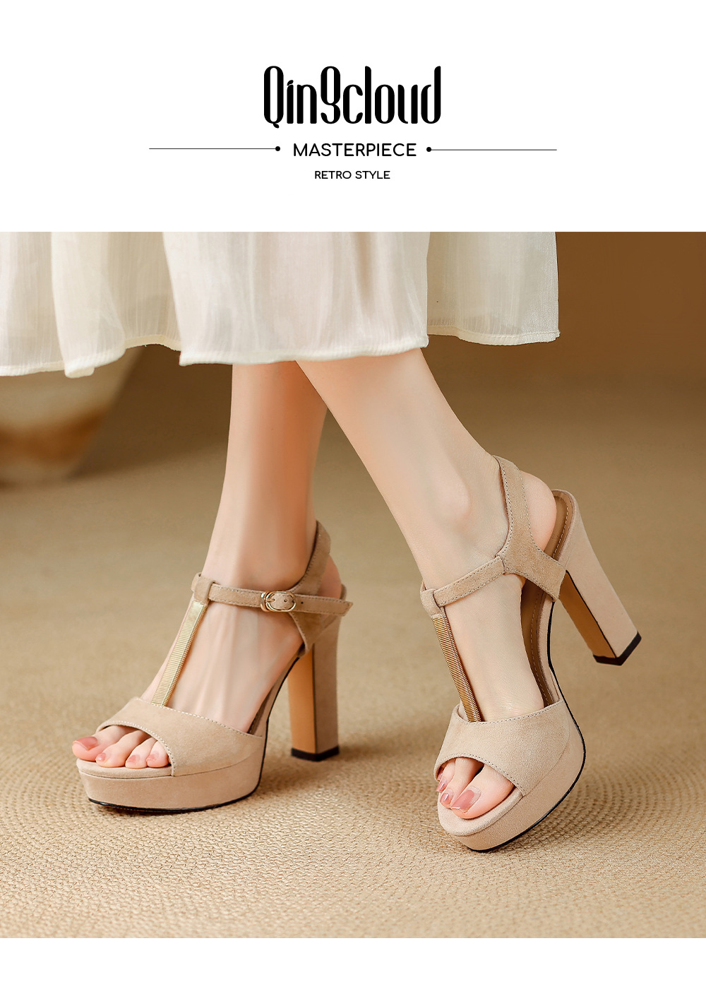 Sandal cao gót nữ hở mũi đế xuồng gót vuông 9 cm — màu đen, màu mơ chi tiết 1