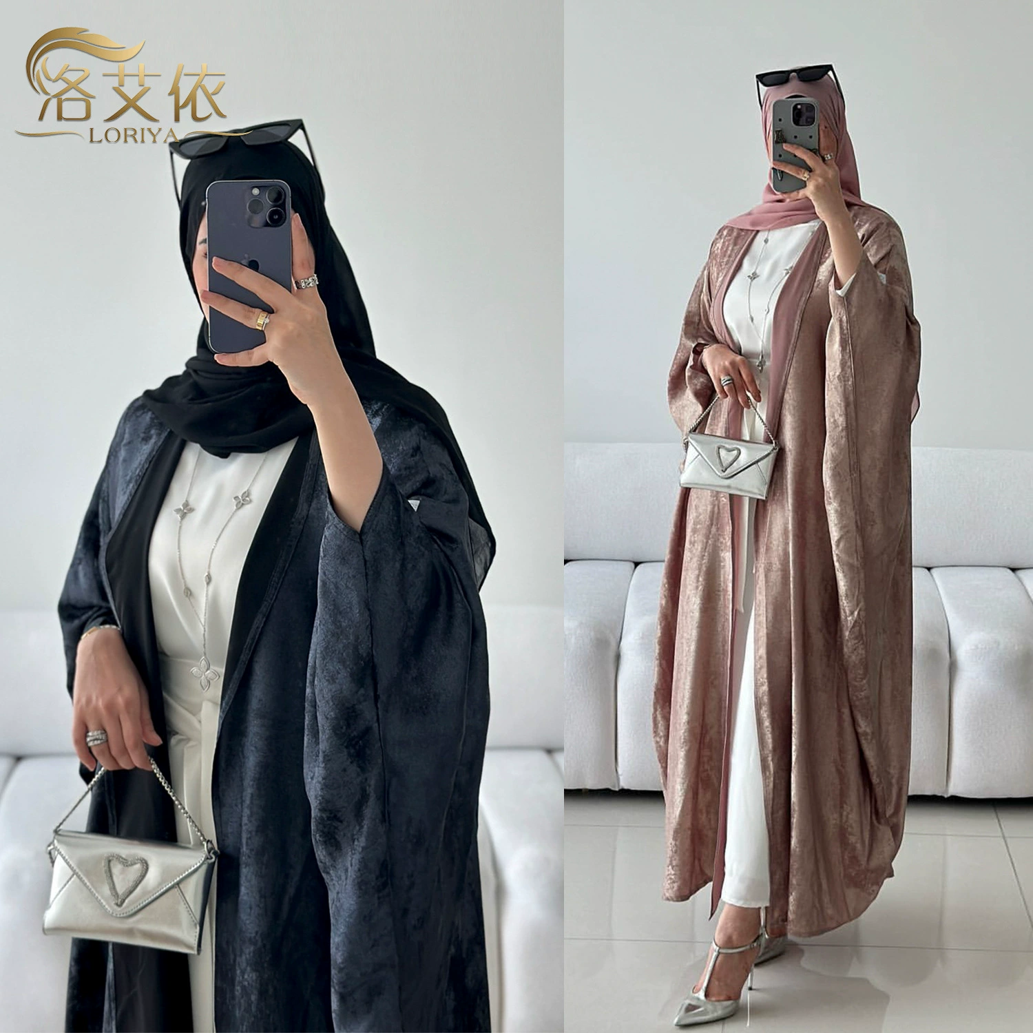 Loriya2024tiktok Электрическая коммерция Мода Сращивание Дубай Турция элегантный халат abayaLR796