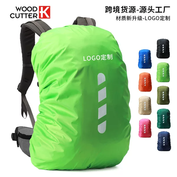 Temu Cross-Border Factory Outdoor Night Hiking Mountaineering Backpack Waterproof Cover Safety Reflective Backpack Rain Cover
