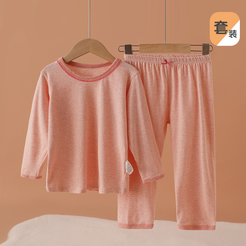 Cherry striped cotton ammonia long-sleeved suit