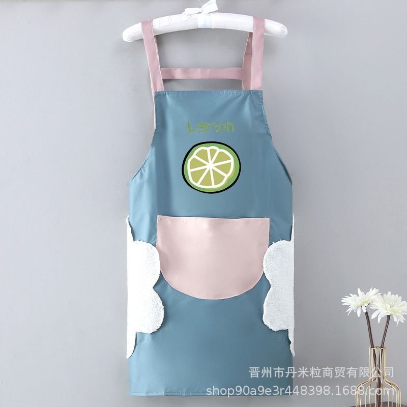エプロン家庭用キッチン防水防油女性かわいい洋気料理仕事大人の腰を囲んで汚れに強い作業服を決めた|undefined