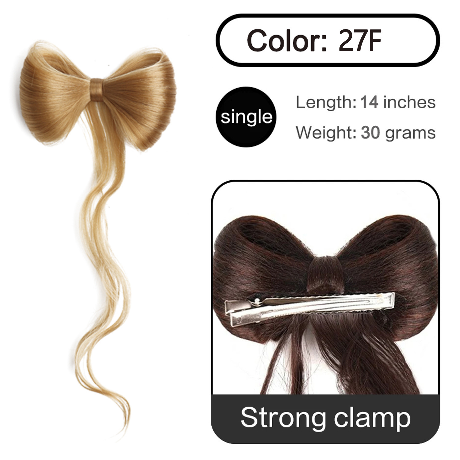 Arco medio atado pelo rizado de cola de caballo alta boca de pato clip temperamento bola cabeza peluca de mujer frisa vestimenta de estilo antiguo