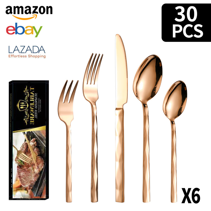 新型国境を越えたアマゾンステンレス食器ナイフとフォークスプーン5個セットの西洋食器20/40/60個セット|undefined
