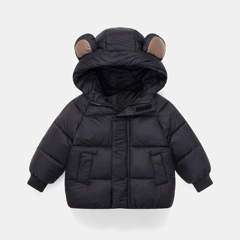 Ropa infantil nueva de 2025, chaqueta corta de plumón gruesa, bonita y elegante para niños y niñas, niños pequeños y bebés, abrigo de invierno.