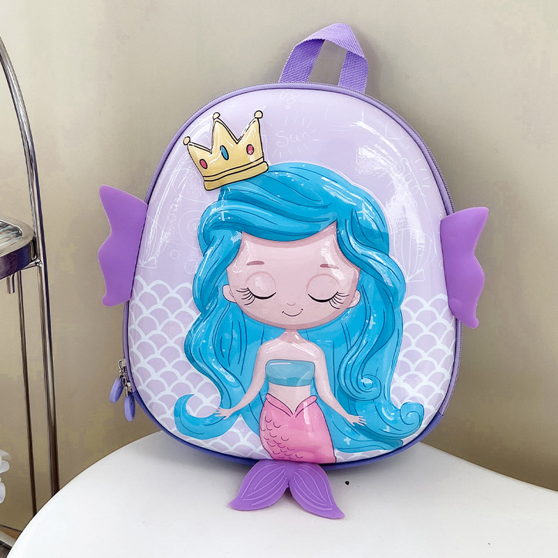 De dibujos animados de Kindergarten mochila nuevos niños y niñas de 2-5 años de edad los niños Linda sirena mochila de cáscara de huevo