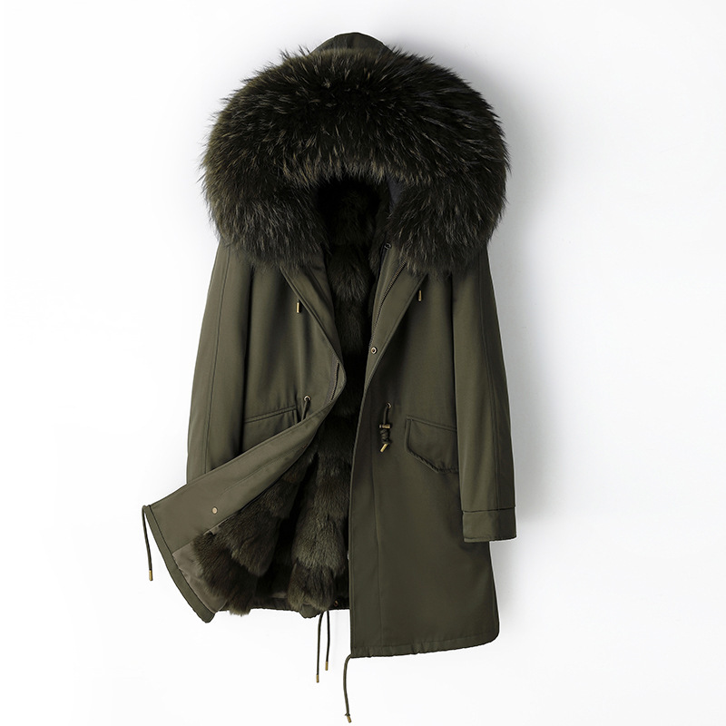 Parker Women's 2026 Winter New Style Coat with Detachable Fox Fur Lining, Young Style Fur Jacket, Haining Parker Women's 2026 Winter New Style Coat with Detachable Fox Fur Lining, Young Style Fur Jacket, Haining