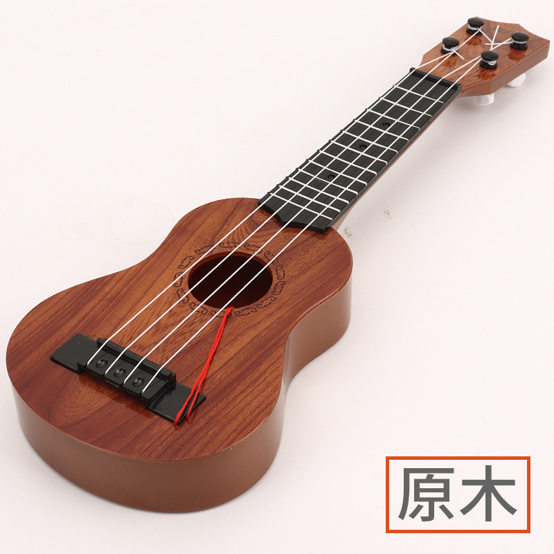 Dibujos animados ukelele guitarra pequeña niño púa instrumento musical juguete puede tocar música para principiantes juguete femenino