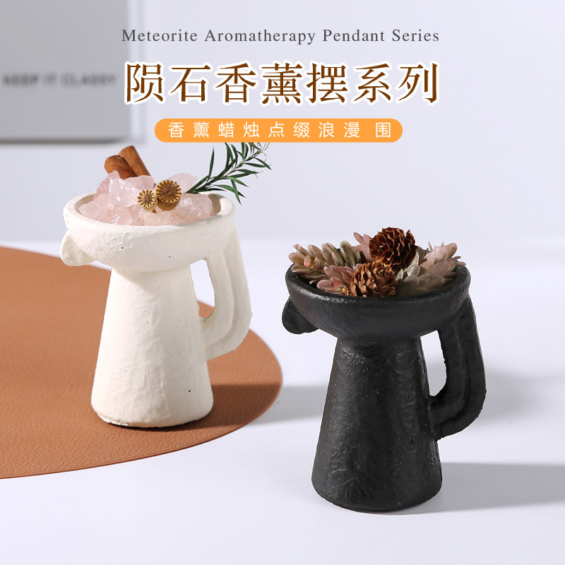 跨境爆款水泥卧室无火香薰蜡烛容器空杯水晶石扩香 小红书diy种草|undefined