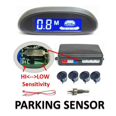 High-quality reverse radar with 4 probes, LCD display, adjustable sensitivity, ultrasonic parking sensor