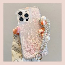 烟花城堡银色适用OPPOA5流沙壳5A6A防摔811手机壳 a57a96a97女生