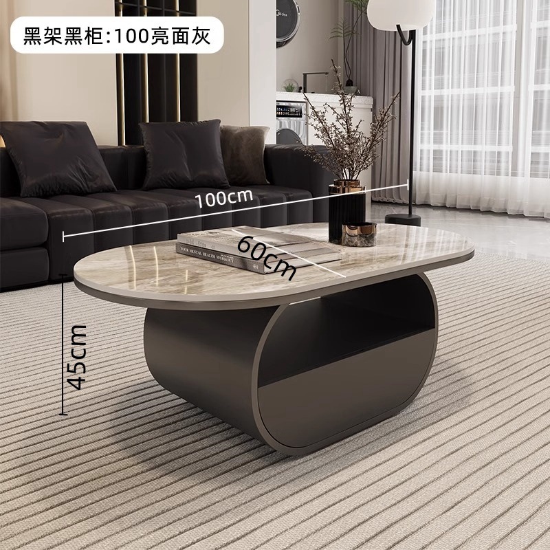 Nuevo hogar moderno simple y lujoso mesas combinadas de moda mesa de té sala de estar de roca elíptica completa