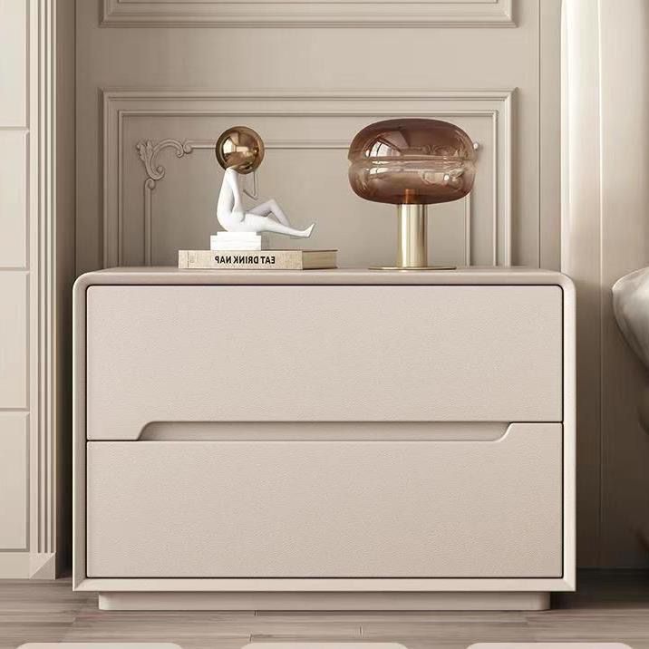 Alta sensación de madera sólida cabecera de cama dormitorio cabecera de cama sin instalación simple moderno nuevo armario de almacenamiento lujoso brillo crema