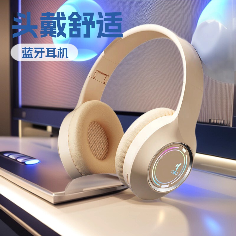 Cross-Border Popular M3 Luminous Bluetooth Headset Head-Mounted High-Value Game Music Card Folding Headset Universal