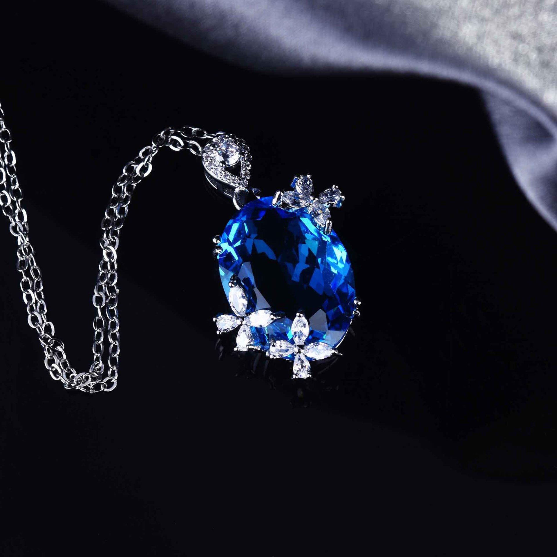 Haute Couture Schmuck Super Fee Schmetterling offener Ring Candy Series Aquamarin Halskette Farbe Schatz Anhngerpicture18