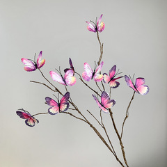 Artificial dead branches butterfly fake flowers bouquet home photography decoration flowers living room arrangement artificial flowers wedding stage window display