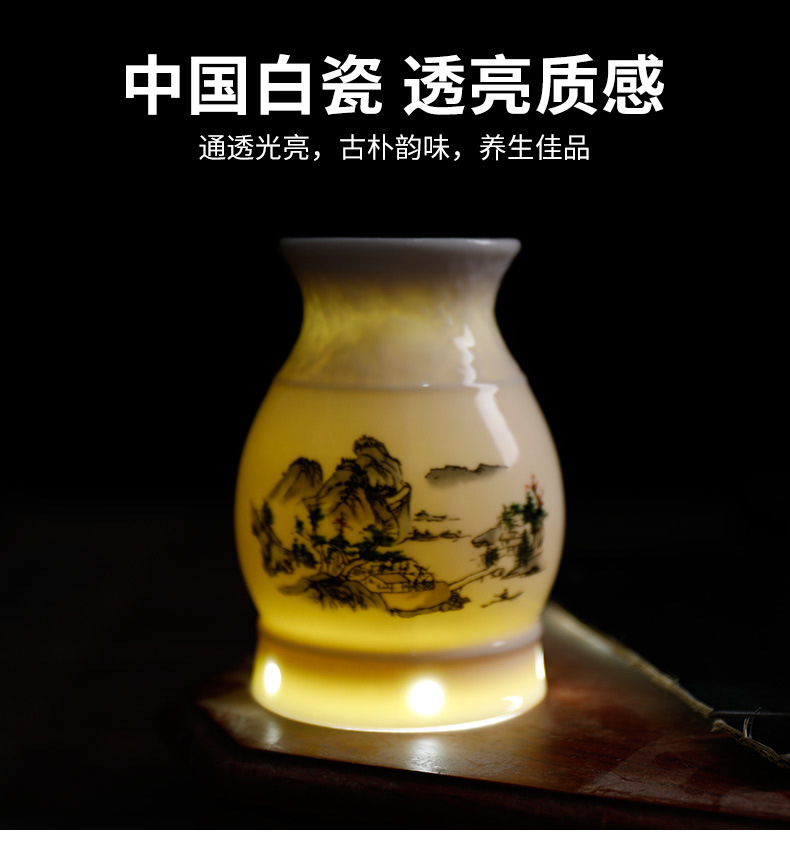 Ceramic Moxibustion Jar with Gua Sha Cup 3-Year Moxa Ai Jiu Warming Tool 10.5cm 250g in use