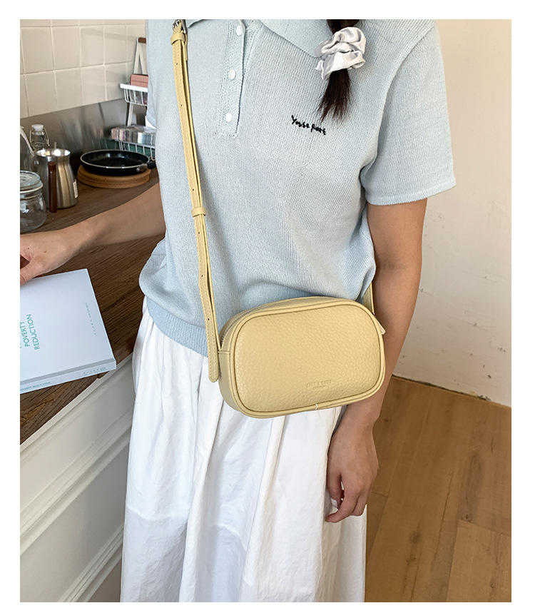 Fashionable and casual small square bag for women, 2025 summer new style personalized crossbody bag, versatile solid color lychee pattern single-shoulder bag undefined