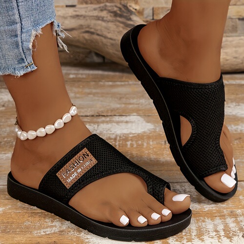 Women's Breathable Mesh Flat Slippers - Comfortable, -Sli