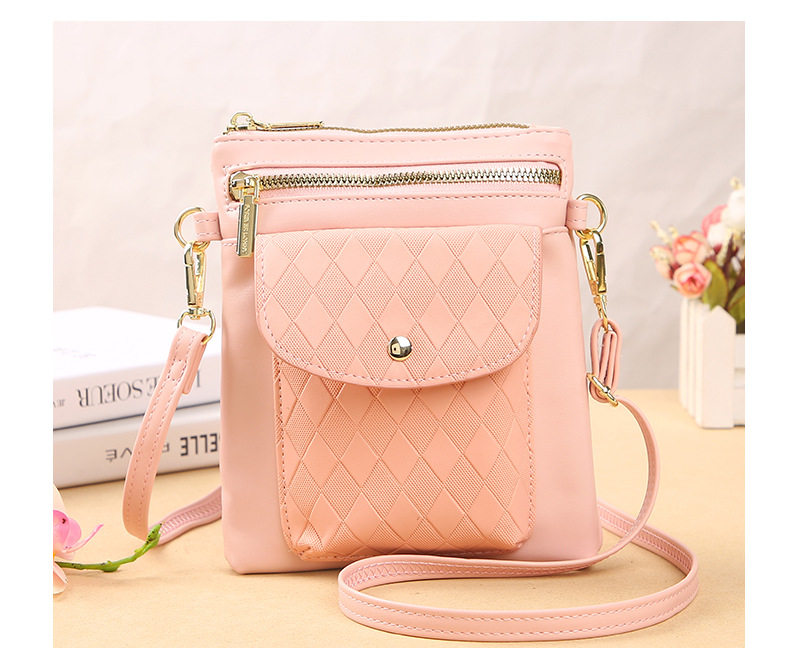 Women's Small Pu Leather Solid Color Lingge Classic Style Zipper Phone Wallets display picture 15