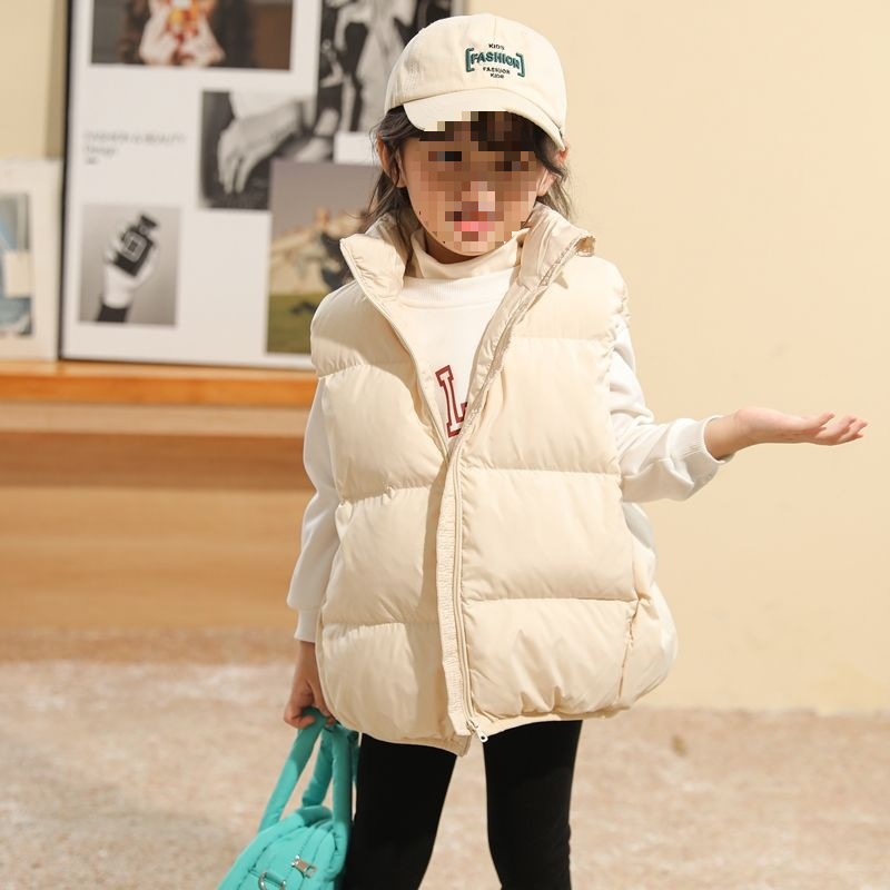 儿童马甲外穿白鸭绒儿童羽绒男童女童小童宝宝加厚背心羽绒服氨纶