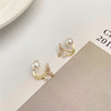 Small design earrings from pearl, 2022 collection, trend of season, light luxury style