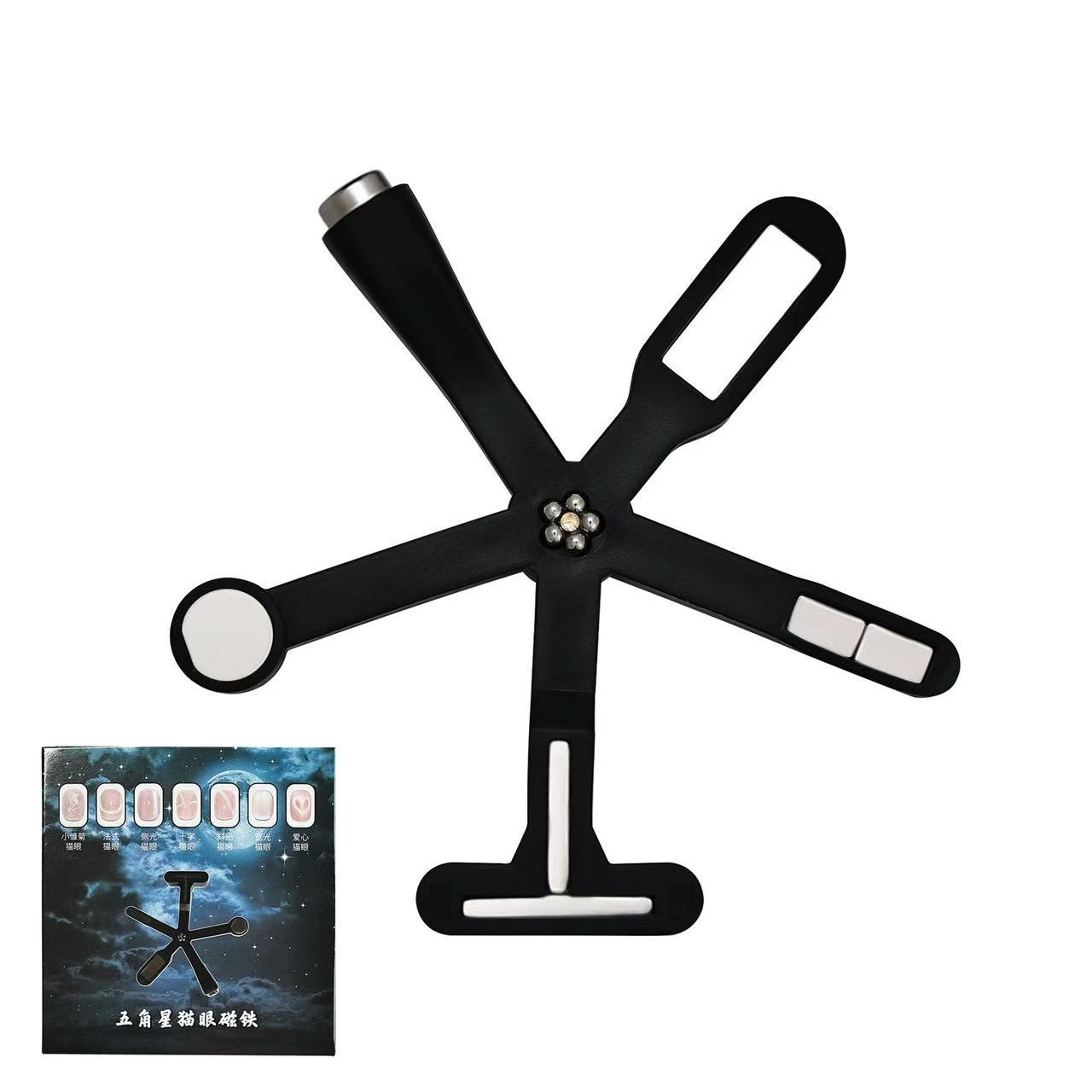 Manicure multifuncional seis en uno imán en forma de cruz fuerte multipatrón ojo de gato pegamento de manicure herramienta de manicure