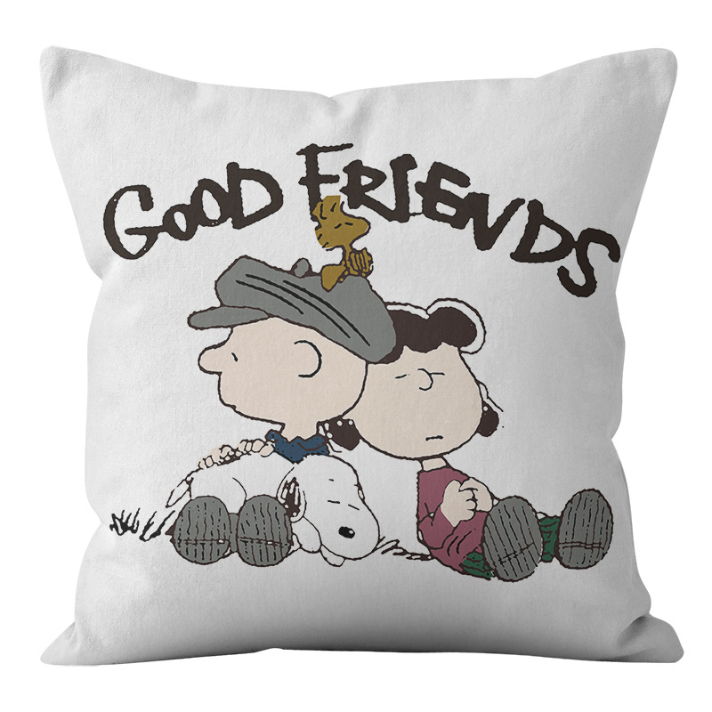 Animación dibujos animados Snoopy almohada cubierta sofá sala de estar dormitorio cojín almohada decoración del hogar simple almohada cubierta