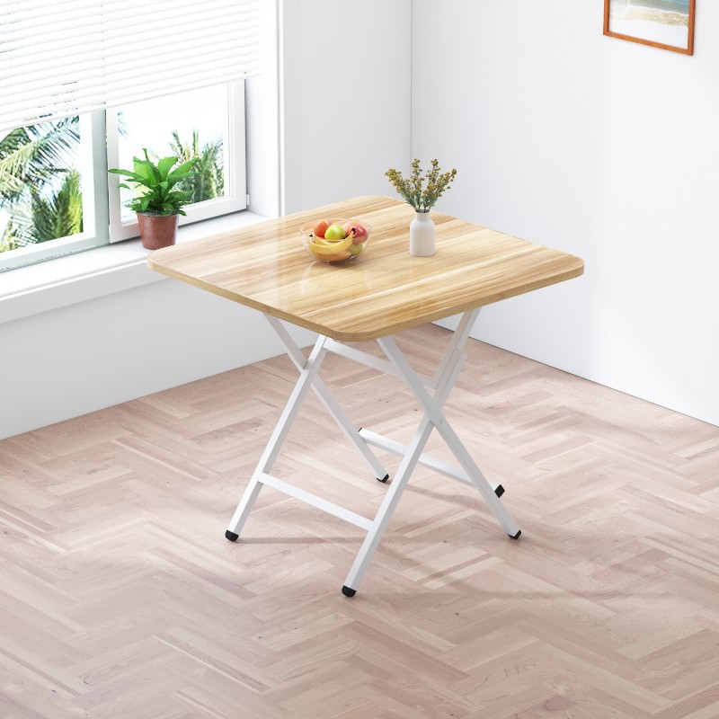 Mesa plegable, mesa de comedor casera, mesa de comedor portátil simple, mesa cuadrada de alquiler, mesa cuadrada simple de comedor