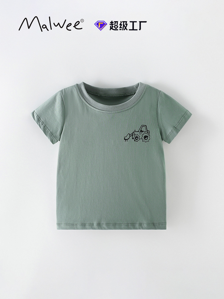 Transfronterizos para malwee niños de manga corta verano nuevo estilo europeo y americano camiseta de cuello redondo ropa casual para niños