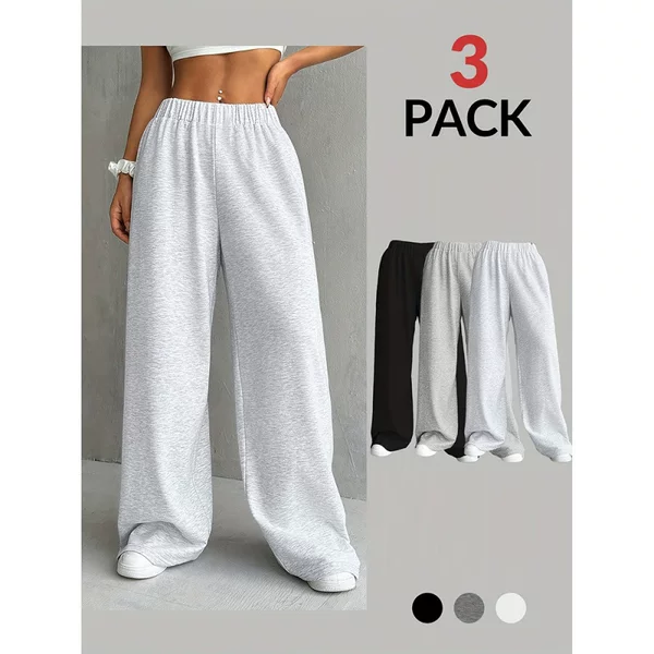 European and American Hip-Hop Style Straight-Leg Casual Pants for Women, 2025 Summer New Loose Solid Color Wide-Leg Trendy Versatile Long Pants
