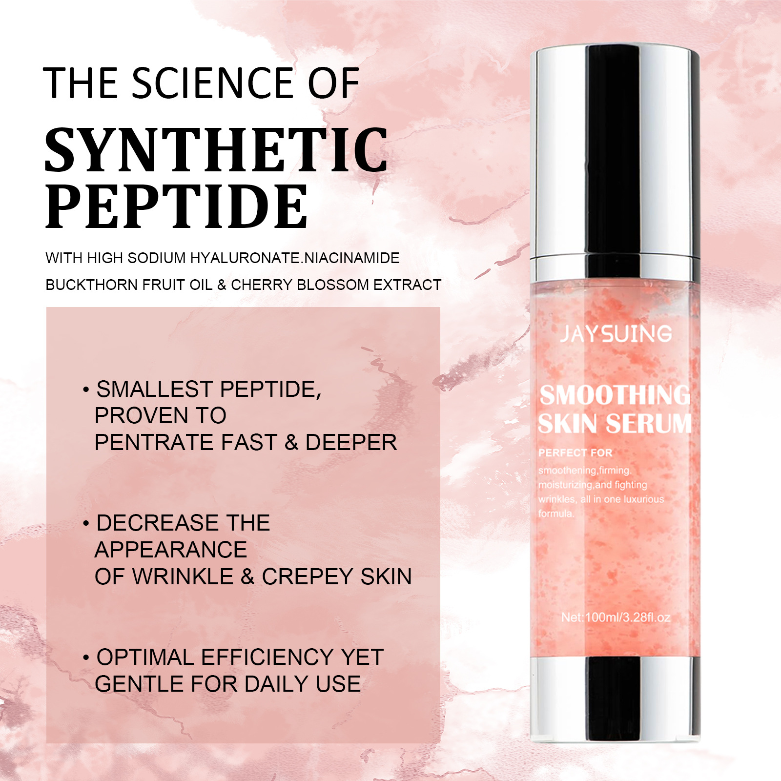 A essência suavizante corporal Jayswing pode reduzir linhas finas, hidratar, refrescar a pele, prevenir o ressecamento e reparar a pele do frango_voghion.com