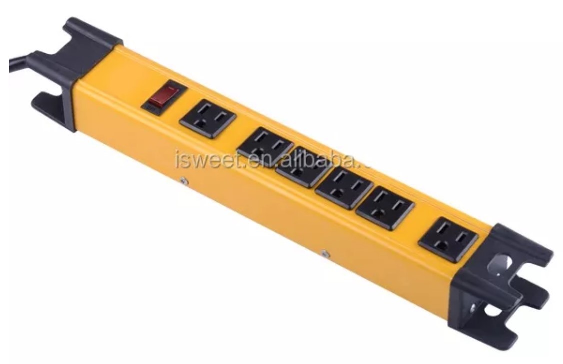 美规机柜PDU插座抗浪涌保护金属电源接线板延长线插排插etl认证