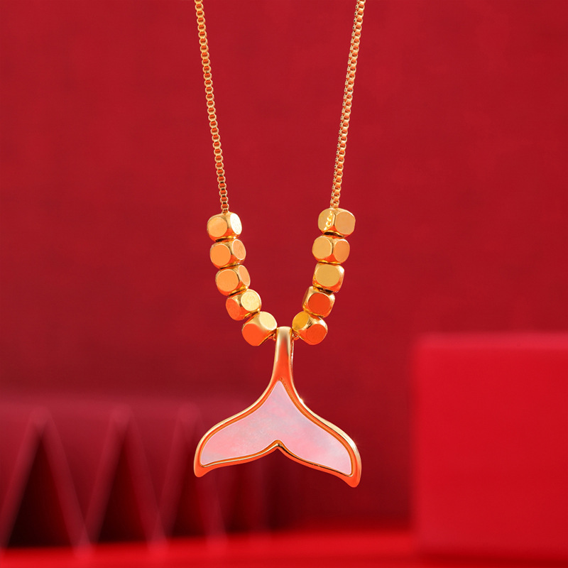 Nuevo ins dulce belleza todo fósforo colgante de imitación de oro collar de circón simple nicho joyería de alto sentido fábrica al por mayor