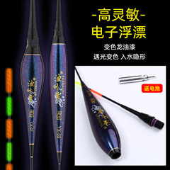 Submersible glow buoy high sensitivity floating float glow-in-the-dark fish float color-changing paint invisible electronic float day and night two-use tail