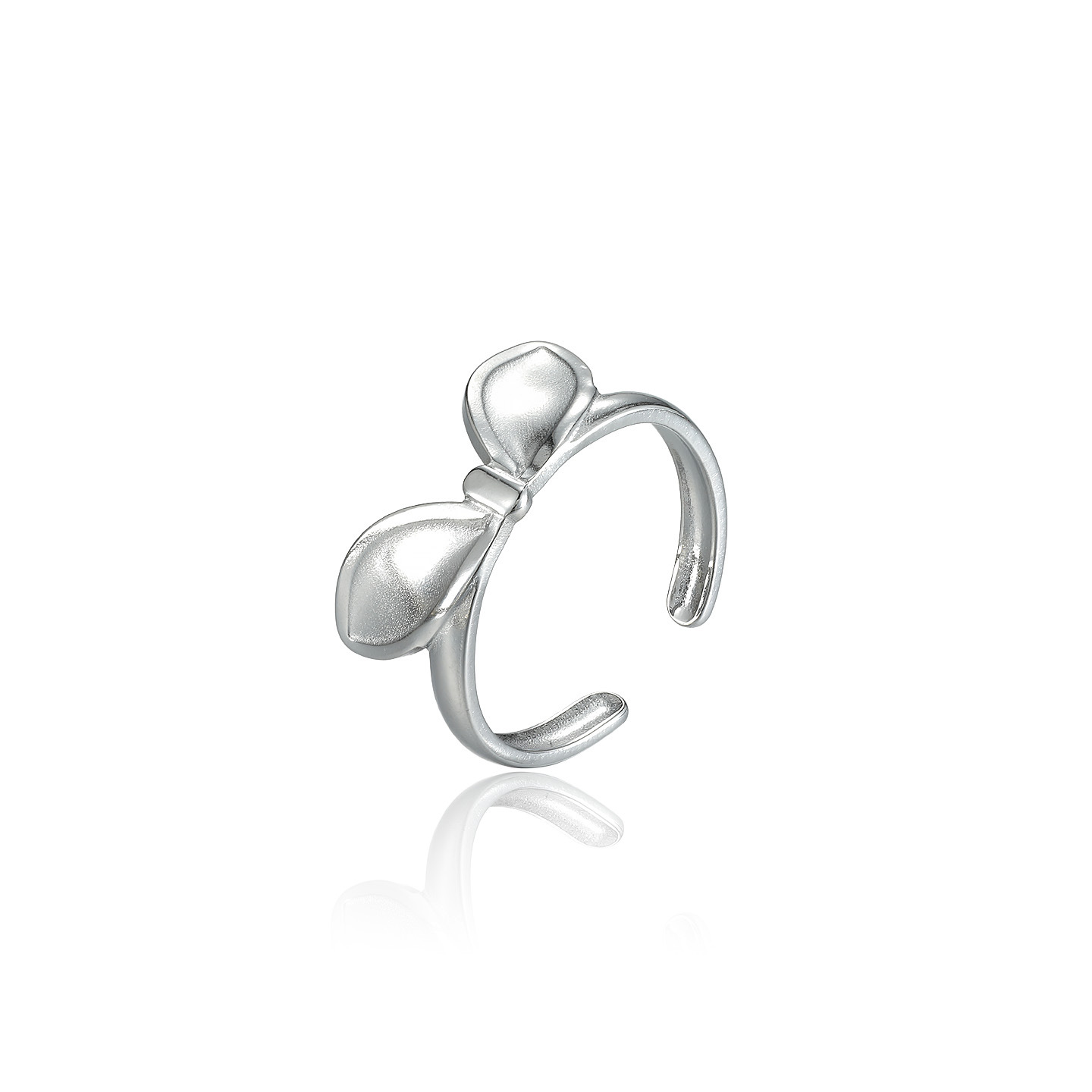 Xuping moda adorable conejo orejas abiertas anillo de acero inoxidable ajustable anillo de viento dulce joyas transfronterizas al por mayor
