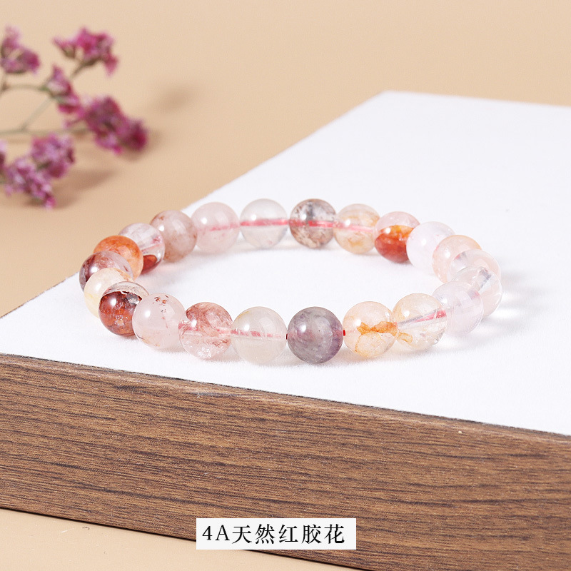 4a red plastic flower bracelet