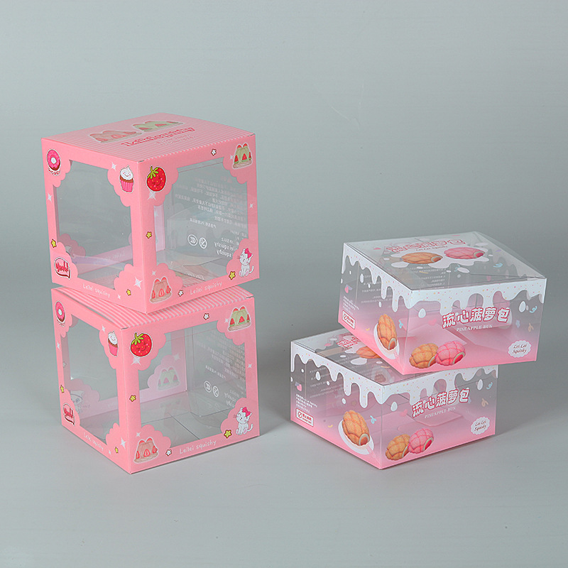 厂家定制PVC透明糖果盒手提蛋糕塑料包装盒定制圣诞节平安果盒子