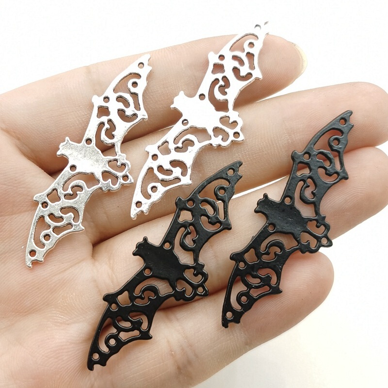 DIY Alloy Accessories 56mm Halloween Pendant Bat Necklace Costume Bag Decoration Bookmark Material