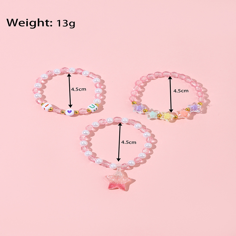 Korean Style/korean Style Pentagram Plastic Handmade No Inlaid Five-pointed Star Bracelets Jewelry Color Mixing display picture 4