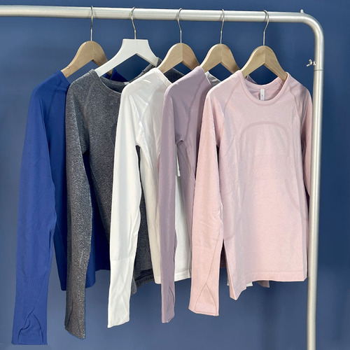 2.0 Women's Long Sleeve T-Shirt Yoga Set with Polyester Spandex Elastic Running Quick Dry Fitness Top Tight Shirt