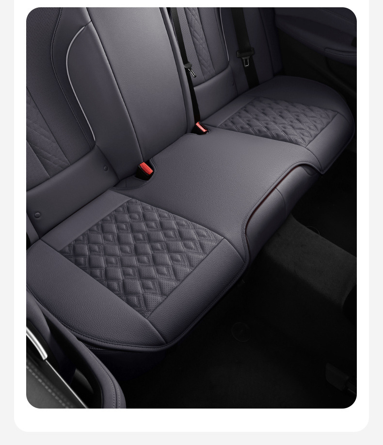 Genuine Leather Car Seat Cushion, High-End, Suitable for All Seasons, Breathable, Single-Piece, Easy to Install, Three-Piece Set, Full Coverage Seat Cushion