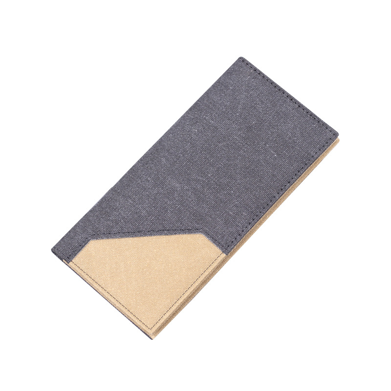 Nueva cartera de lona de hombre larga cartera de denim cartera de tarjeta de hombre cartera de cuero multicapa bolsa de traje para hombres