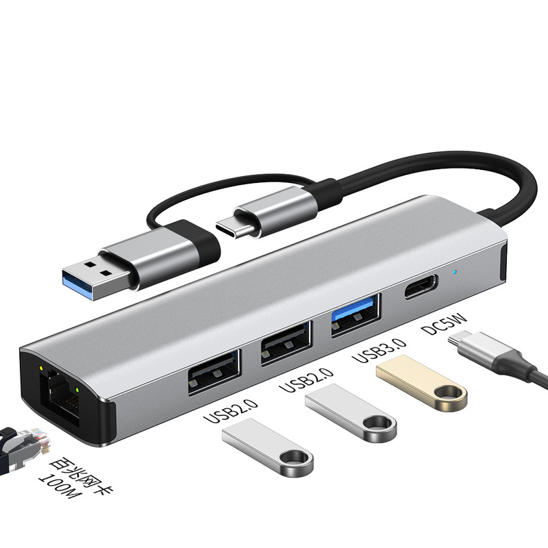 クロスボーダーusb3.0ハブrj45ネットワークカード拡張ドックtypecノートパソコン変換器五合一hub|undefined