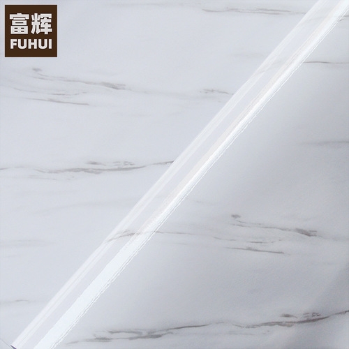Jazz white marble wallpaper self-adhesive thickened kitchen oil-proof sticker PVC furniture protection film renovation sticker