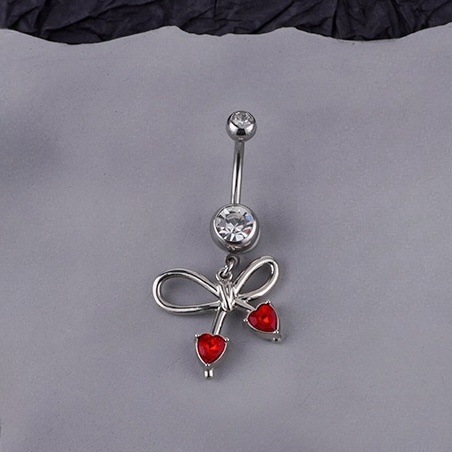 Fashion Cross-Border European And Stainless Steel Butterfly Bear Paw Simple Belly Button Buckle Bowknot Ring Navel Stud Easy To Wear_voghion.com