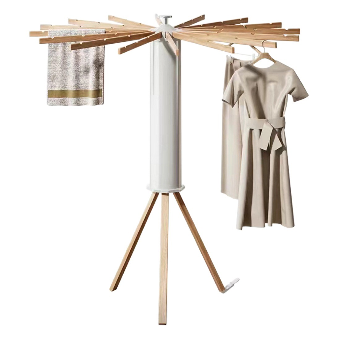 Tendedero de Ropa Octopus, Especial para Balcón, Uso Interior y Exterior, Plegable, Oculto, Ajustable, Independiente, de Ocho Brazos.