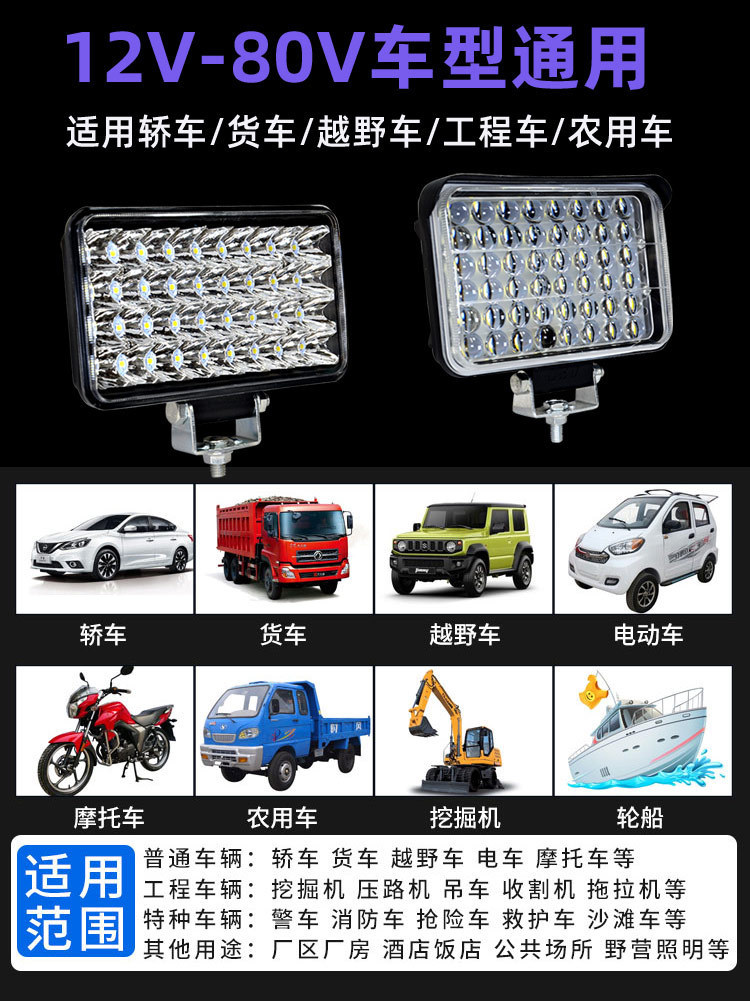 Wholesale 12V 24V Car Led Spotlights, Tricycle, Motorcycle, Truck Headlights, High-Intensity Electric Vehicle Front Headlights