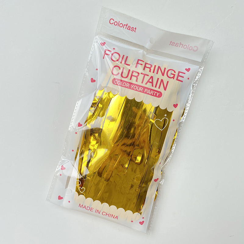 Cortina de seda de lluvia brillante transfronteriza decoración de la atmósfera de fondo de la fiesta de cumpleaños 1 * 2 metros cortina de seda de lluvia al por mayor