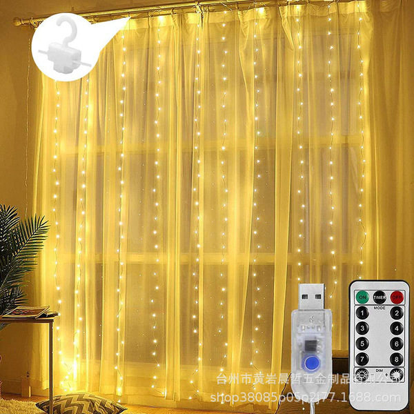 Curtain Lantern USB Remote 3*3 Copper Light 300LED Curtain Light…