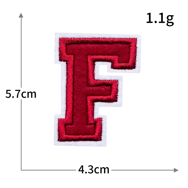 クロスボーダーの赤い白い縁の26の英語のアルファベットのコンピュータの刺繍の布はゴムを貼って服の装飾の布を貼ります。|undefined
